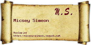 Micsey Simeon névjegykártya